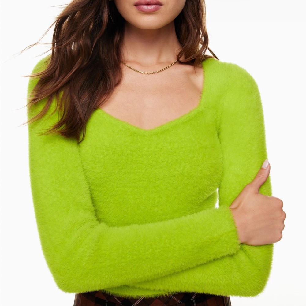 Aritzia Sunday Best Elsie Sweater Long Sleeve Top Gleeful Green Size XS‎